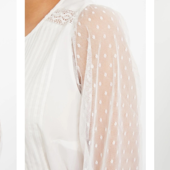 NWT Motherhood Swiss Dot Ivory Blouse (S) - Picture 4 of 4